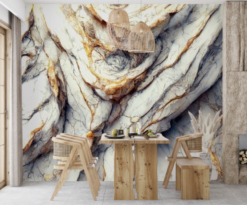 Fototapet - Luxurious Gray Gold Marble Texture - Img 4