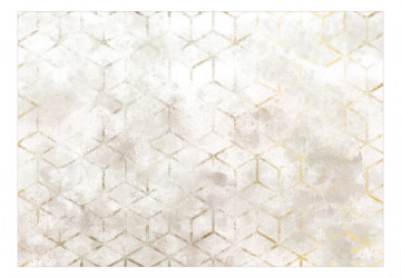 Fototapet - Model Eleganț - Hexagoane Aurii Geometrice pe un Fundal Deschis - Img 2
