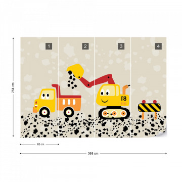 Fototapet - Muncind cu Lorry & Digger 11