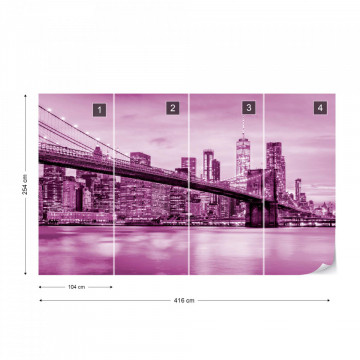 Fototapet - Podul Brooklyn NYC – Violet - Img 16