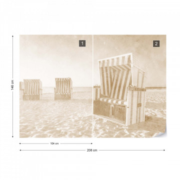Fototapet - Relaxare pe Plajă – Sepia - Img 14
