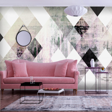 Fototapet - Rhombic Chessboard (Pink) - Img 1