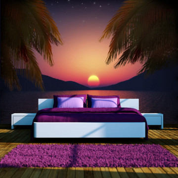 Fototapet - Romantic evening on the beach - Img 1