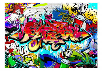 Fototapet - Street art:red theme - Img 2