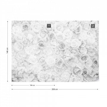 Fototapet - Trandafiri Romantici – Aspect Vintage Alb-Negru - Img 14