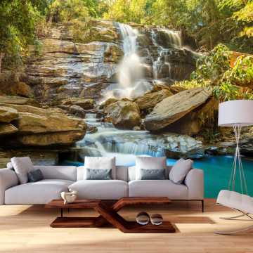 Fototapet - Waterfall in Chiang Mai, Thailand - Img 1
