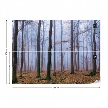 Misty Forest Photo Wallpaper Wall Mural - Img 9