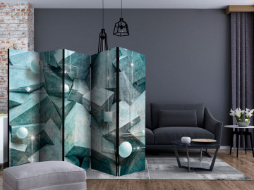 Paravan - Concrete Cubes (Green) II [Room Dividers] - Img 2