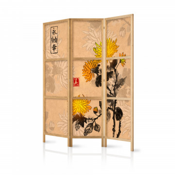 Paravan japonez - Japanese Style: Chrysanthemums [Room Dividers] - Img 1