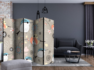 Paravan - Natural pattern with birds II [Room Dividers] - Img 2