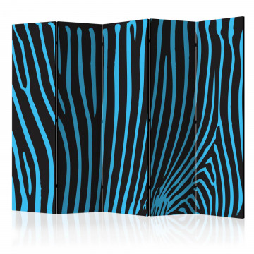 Paravan - Zebra pattern (turquoise) II [Room Dividers] - Img 1
