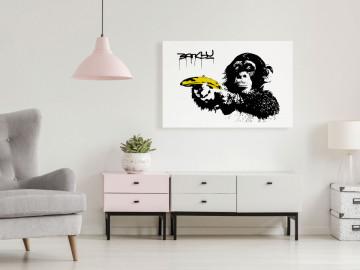 Tablou - Banksy: Monkey with Banana (1 Part) Wide - Img 2