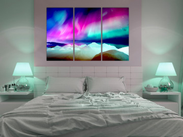 Tablou Canvas - Minunata Aurora Boreală (3 Părți) - Img 2