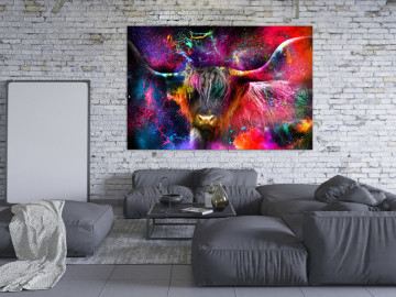 Tablou - Colorful Bull (1 Part) Wide - Img 2