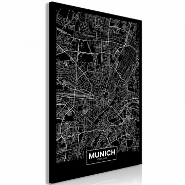 Tablou - Dark Map of Munich (1 Part) Vertical - Img 1