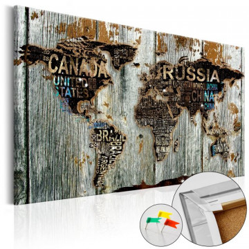 Tablou din plută - Wooden Border [Cork Map] - Img 1