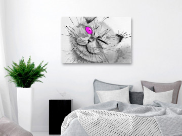 Tablou - Happy Look (1 Part) Wide Pink - Img 2