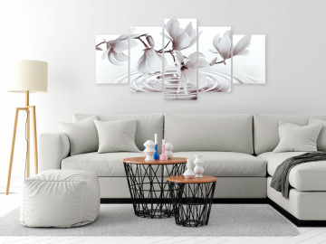 Tablou - Magnolias over Water (5 Parts) Wide Grey - Img 2