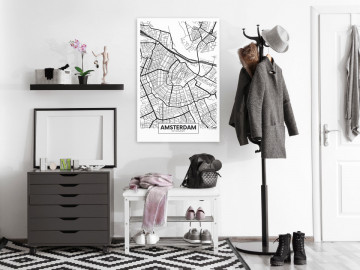 Tablou - Map of Amsterdam (1 Part) Vertical - Img 2
