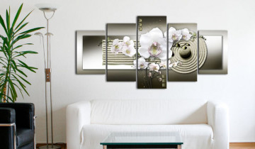 Tablou - Orchid and zen garden in grey - Img 4