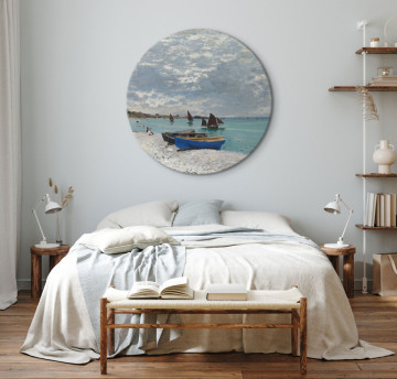 Tablou rotund - Sainte-Adresse Beach, Claude Monet - Boats on the Seashore - Img 2