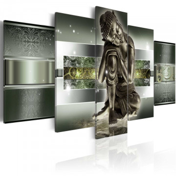 Tablou - Sleeping buddha in greens - Img 1