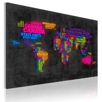 Tablou - The map of the World - Italian names of countries - Img 1