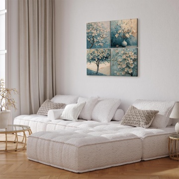 Tablou - Trees and cherry blossoms in blue tones - Img 2