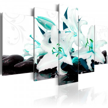 Tablou - Turquoise lilies and stones - Img 1