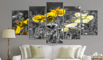 Tablou - Yellow Poppies (5 Parts) Wide - Img 2