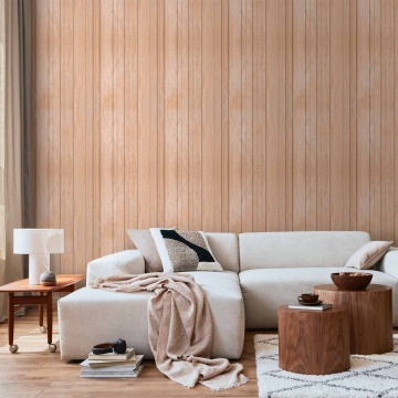 Tapet - Light Wood - Vertical panels in a warm beige shade. - Img 1