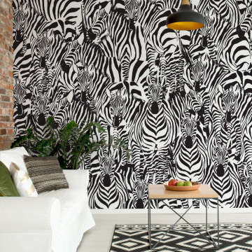 Zebra Pattern Photo Wallpaper Wall Mural - Img 4