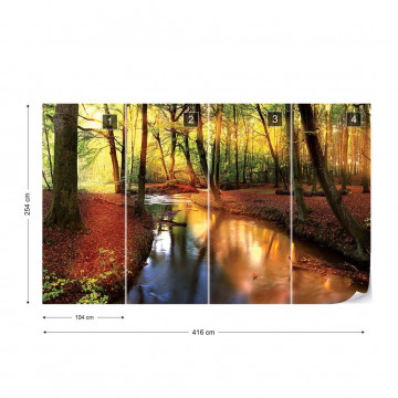 Autumn Forest River Nature Photo Wallpaper Wall Mural - Img 4