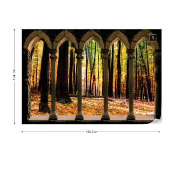 Autumn Forest Stone Archway View Photo Wallpaper Wall Mural - Img 10