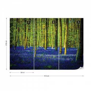 Blue Forest Trees Photo Wallpaper Wall Mural - Img 14
