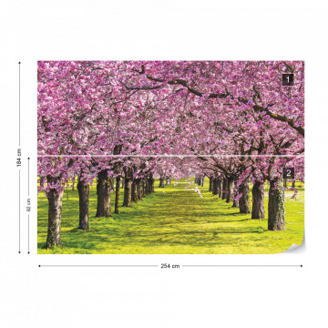 Flowering Trees Photo Wallpaper Wall Mural - Img 5