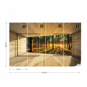 Forest 3D Modern Window View Photo Wallpaper Wall Mural - Img 13