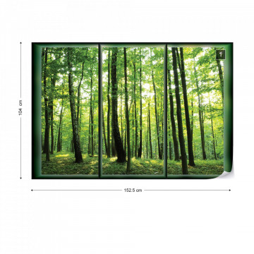 Forest Trees Green Window View Photo Wallpaper Wall Mural - Img 10