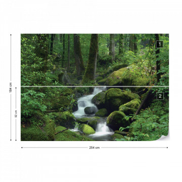 Forest Waterfall Rocks Nature Photo Wallpaper Wall Mural - Img 7