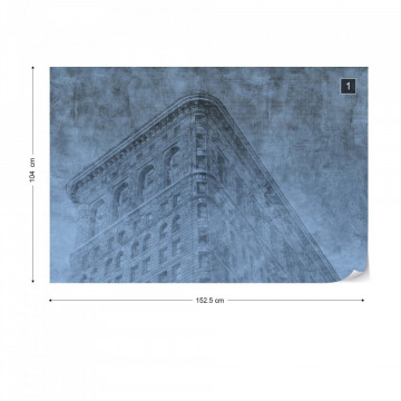 Fototapet - Clădire din New York – Efect Grafic Albastru - Img 13