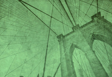 Fototapet - Podul Brooklyn – Efect Grafic Verde - Img 3