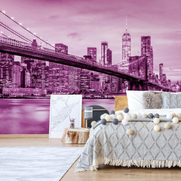 Fototapet - Podul Brooklyn NYC – Violet - Img 2