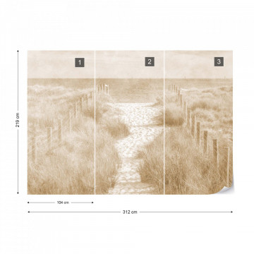 Fototapet - Potecă spre Mare – Efect Vintage Sepia - Img 15