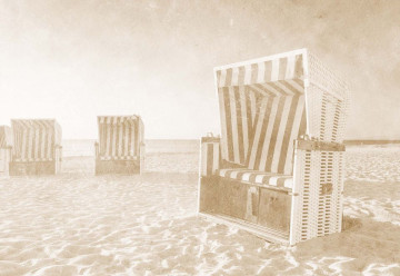 Fototapet - Relaxare pe Plajă – Sepia - Img 3