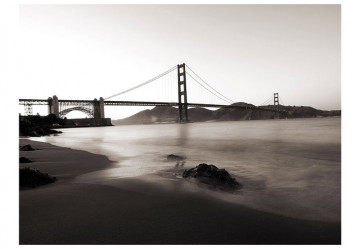 Fototapet - San Francisco: Golden Gate Bridge in black and white - Img 2