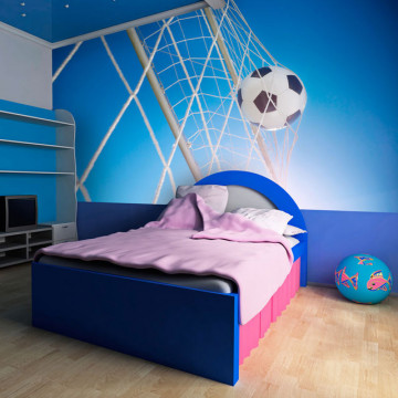 Fototapet - The ball is round and there are two goalposts - Img 1