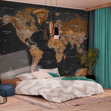Fototapet - World: Stylish Map - Img 1