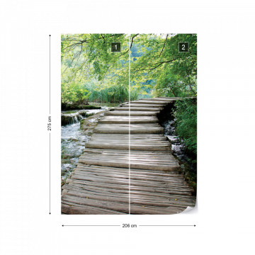 Green Forest Waterfall Pathway Photo Wallpaper Wall Mural - Img 11