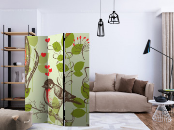 Paravan - Bird and lilies vintage pattern [Room Dividers] - Img 2