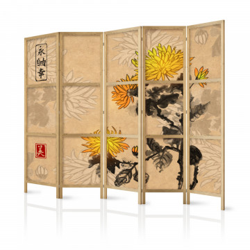 Paravan japonez - Japanese Style: Chrysanthemums II [Room Dividers] - Img 1